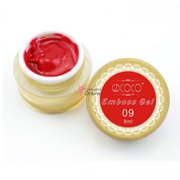 Gel UV / LED GDCOCO Nail Art Emross Gel 3D color de 8 ml Cod: 09 Rosu (Red)